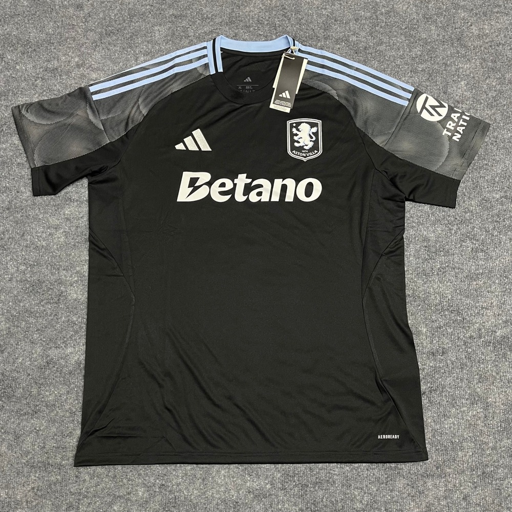 Aston Villa Jersey Men XL Black Adidas Villans Away Kit Betano Aeroready 2024-25